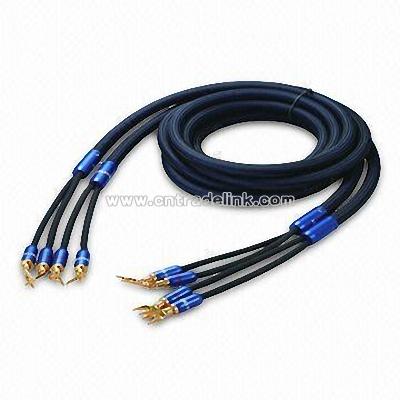 Hi-fi Speaker Cable with Gold-plated U-type Plug and Low Attenuation