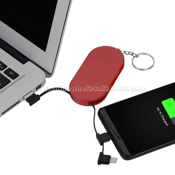 Hideaway Duo Charging Cable Keychain