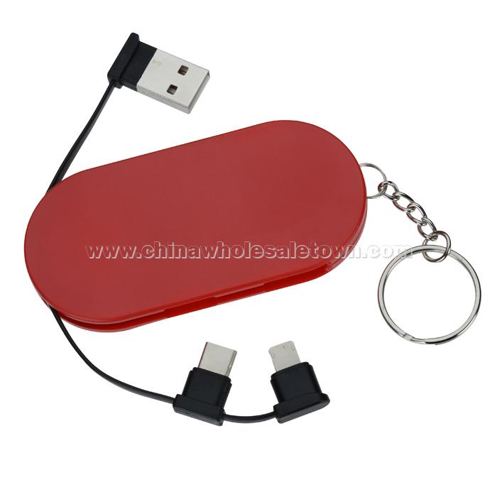 Hideaway Duo Charging Cable Keychain