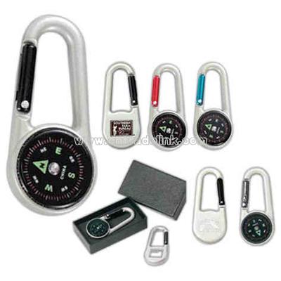 High-grade metal carabiner compass