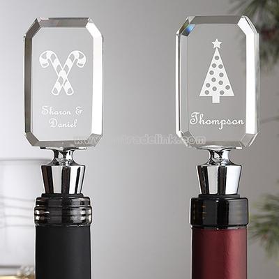 Holiday Cheer Engraved Wine Bottle Stopper