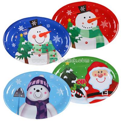 Holiday Oval Plastic Serving Trays