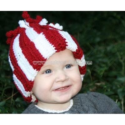 Holiday Peppermint Bobble Beanie Hat
