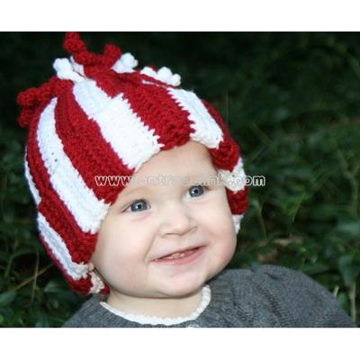 Holiday Peppermint Bobble Beanie Hat