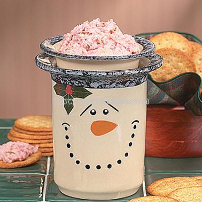 Holiday Snowman Dip Bowl with Base