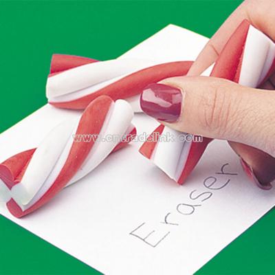 Holiday Twisted Candy Cane Erasers