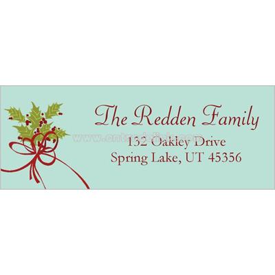 Holly Bunch Border Address Label