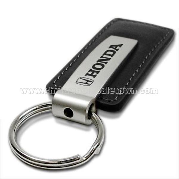 Honda Black Leather Key Chain