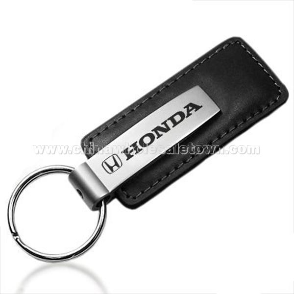 Honda Black Leather Key Chain