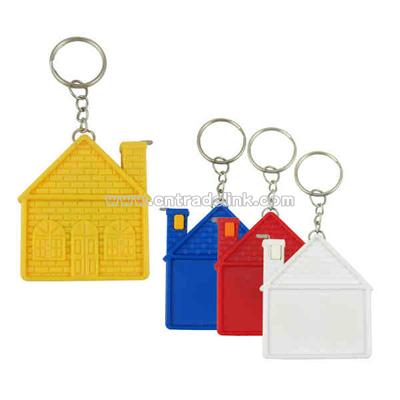 House shape 3' tape measure with keychain