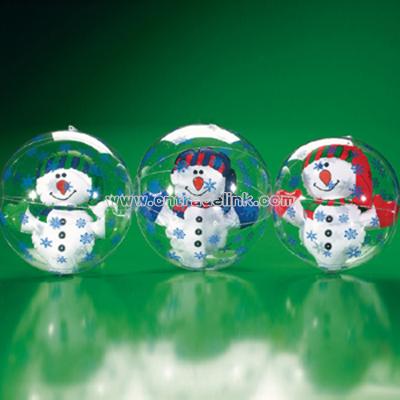 Inflatable Snowman In Snowflake Beach Balls