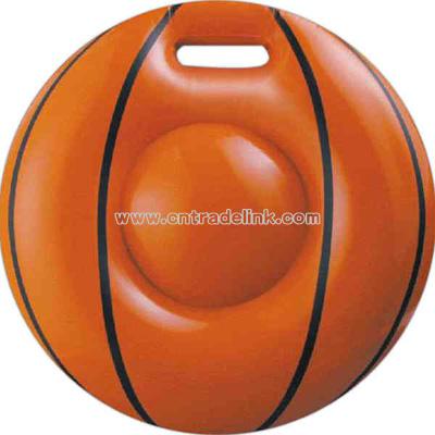 Inflatable orange basketball seat cushion