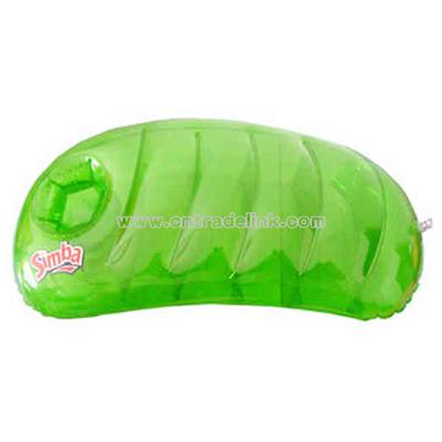 Inflatable pea shaped pillow