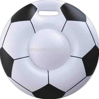 Inflatable white soccer ball seat cushion
