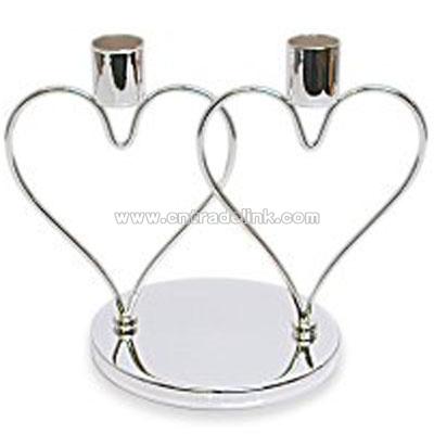 Interlocking Heart Candle Holder