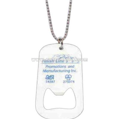 Iron dog tag bottle opener with 24