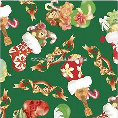 Island-Style Christmas Gift Wrap Rolled
