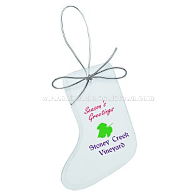 Jade Crystal Ornament - Stocking - Full Color