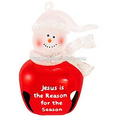 Jesus Is Reason Snowman Jingle Ornament