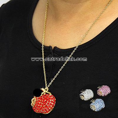 Jewel Apple Necklace USB Flash Drive