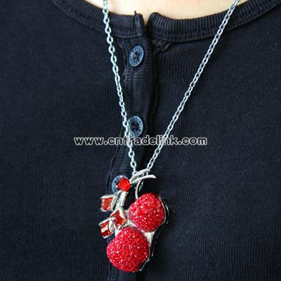 Jewel Cherry Necklace USB Flash Drive