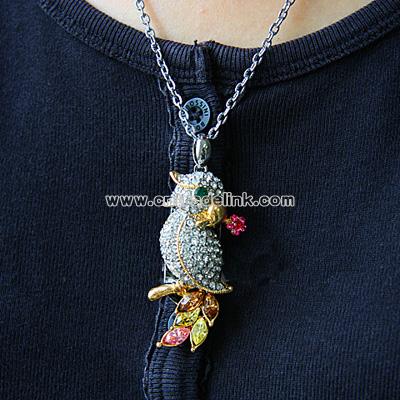 Jewel Parrot Necklace USB Flash Drive