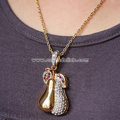 Jewel Pear Necklace USB Flash Drive