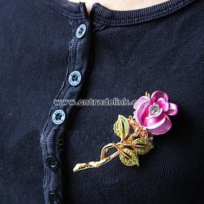 Jewel Rose Brooch USB Flash Drive