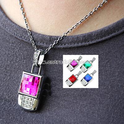 Jewel Square Necklace USB Flash Drive