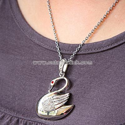 Jewel Swan Necklace USB Flash Drive