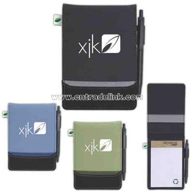 Jotter with exterior pen loop and writing pad
