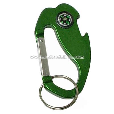 Jumbo size 4 in 1 carabineer with compass