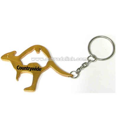 Kangaroo shape bottle opener with key chain