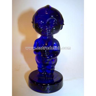Kewpie Figurine, Cobalt Blue Glass