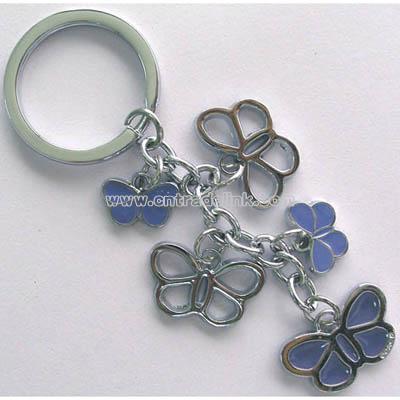 Key Chain with Butterfly Charms
