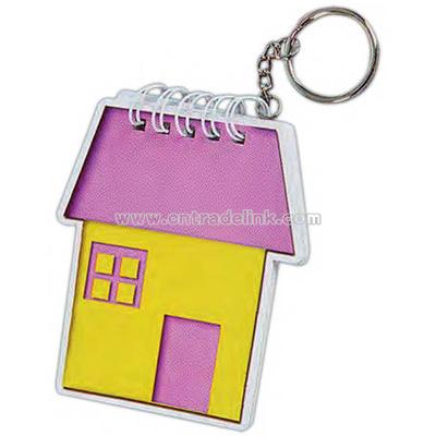 Key chain with house shaped notepad.