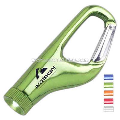 Key ring with carabiner and light