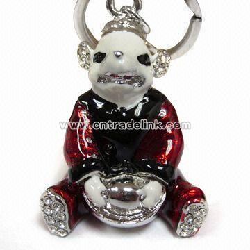 Keychain with Rhinestone Material