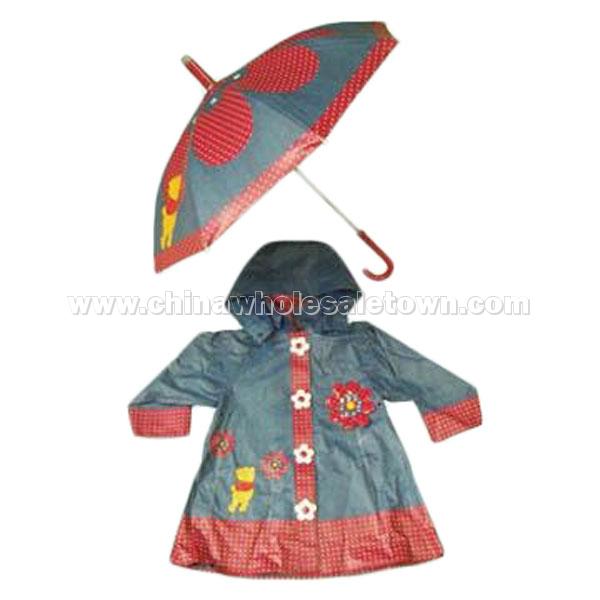Kids PVC Raincoat and Umbrella