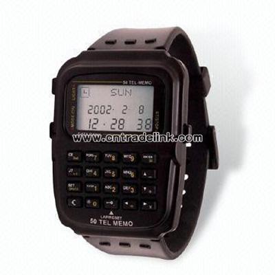 LCD Calculator Watch with Alarm Function