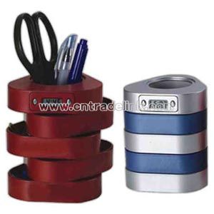 LCD clock and pen holder