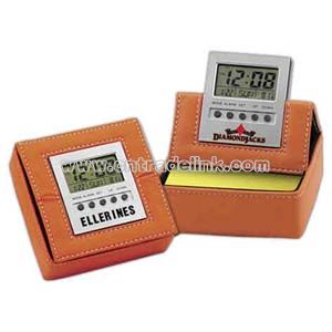 LCD clock with memo pad