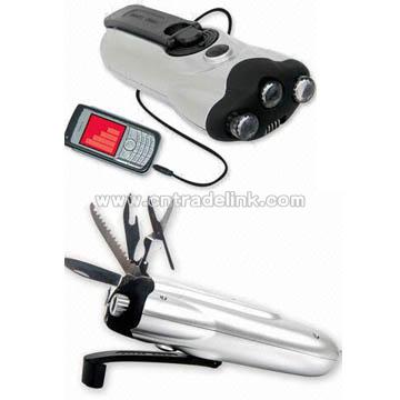 LED Flashlight with Army Knife
