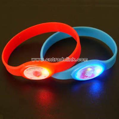 LED Light Up Flashing Silicone Bracelet and Wrist Strap