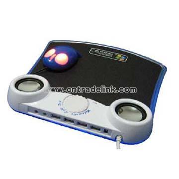LED Light and Speaker with Mic USB Mousepad