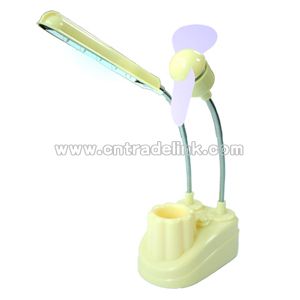 LED Light and fan and pencil stand