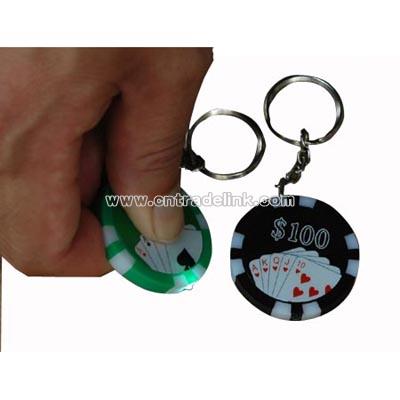 LED Poker Chip Key Chain Light