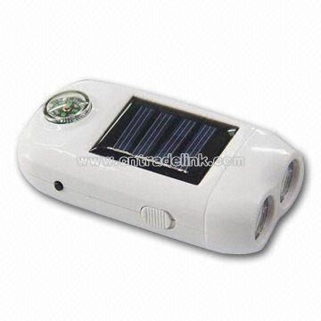 LED Solar Powered Flashlight with Compass