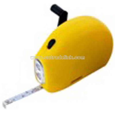 LED crank light/tape measure