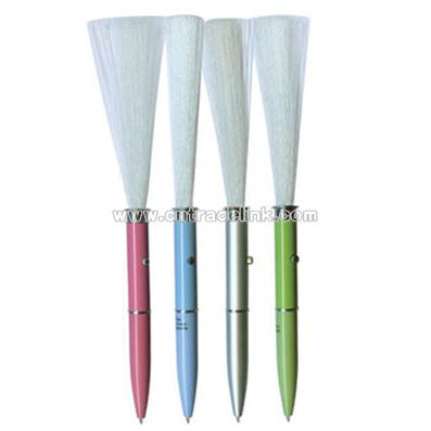 LED light pen with fiber